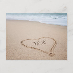 Monogrammm   Beach Liebe I Postkarte