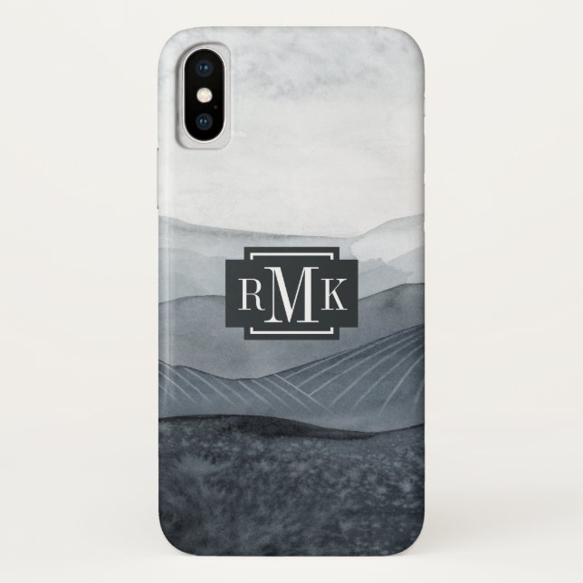 Monogrammm | Blustering Gray Valley Case-Mate iPhone Hülle (Rückseite)