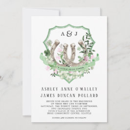 Monogrammm | Botanische Hochzeit von Clover Horses Einladung