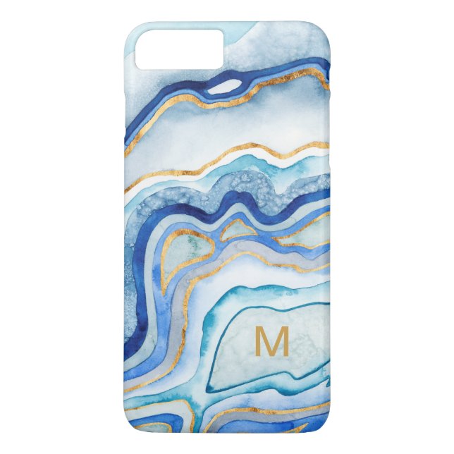 Monogrammm | Cobalt Agate II Case-Mate iPhone Hülle (Rückseite)