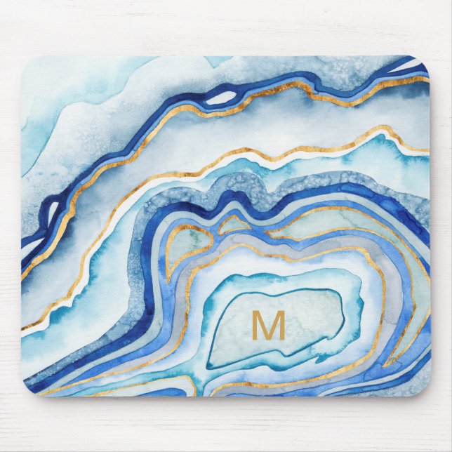 Monogrammm | Cobalt Agate II Mousepad (Vorne)