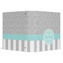 Monogrammm: Cyan, Grau- und Weißmotiv/Binder aus S