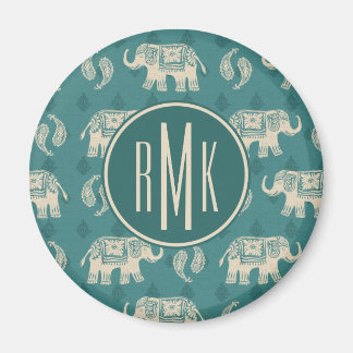 Monogrammm | Elephant Aquamarin Caravan Muster Magnet
