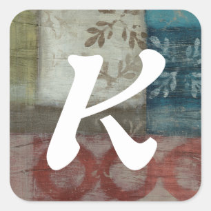 Monogrammm Erbe Abstrakt II Quadratischer Aufkleber