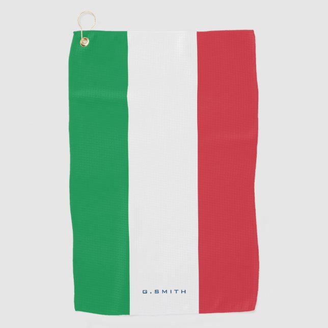 Monogrammm.Farben der italienischen Flagge. Golfhandtuch (Vorderseite)