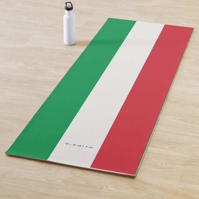 Monogrammm.Farben der italienischen Flagge. Yogamatte (Beispiel)