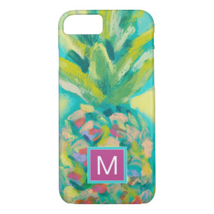 Monogrammm   Farbige tropische Ananas Case-Mate iPhone Hülle