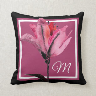 Monogrammm   Floral Watercolor II Kissen