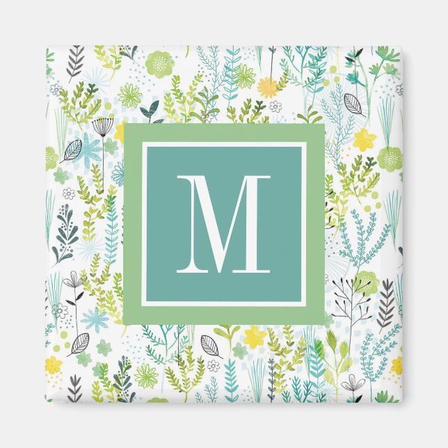 Monogrammm | Freies Muster Magnet (Vorne)