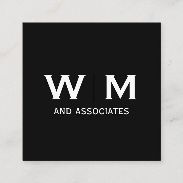 Monogrammm | FÜHRUNGSKRAFT Quadratische Visitenkarte (Vorderseite)