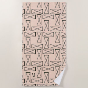 Monogrammm   Geometrisches Rechteck X Strandtuch