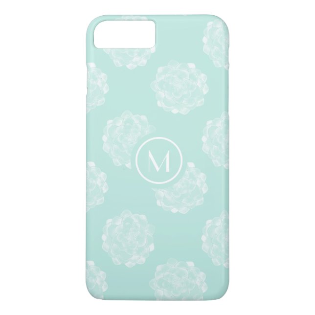 Monogrammm | Glück der Pflanze | Pastel Succulent  Case-Mate iPhone Hülle (Rückseite)