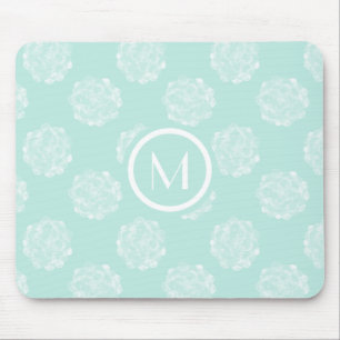 Monogrammm   Glück der Pflanze   Pastel Succulent  Mousepad