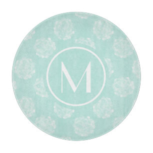 Monogrammm   Glück der Pflanze   Pastel Succulent  Schneidebrett