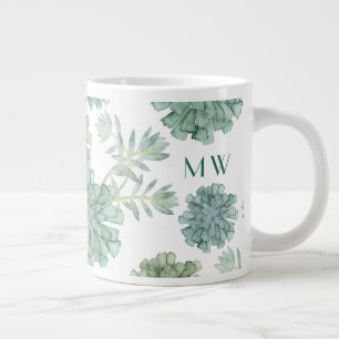 Monogrammm  Glück der Pflanze  Sukkulturelles Must Jumbo-Tasse