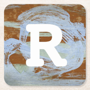 Monogrammm Hafen Sunset Rechteckiger Pappuntersetzer