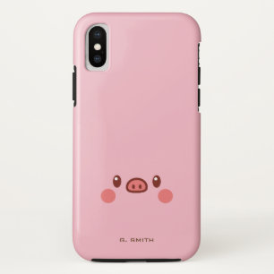 Monogrammm. Kawaii Niedlich Emoji Piggy. iPhone X Hülle