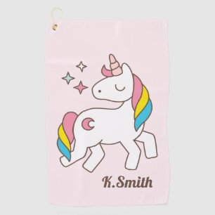 Monogrammm.Kawaii Niedlich Magical Unicorn. Golfhandtuch