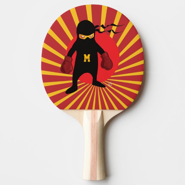 Monogrammm. Kawaii Niedlich Ninja für Nerd Geek. Tischtennis Schläger (Vorderseite)