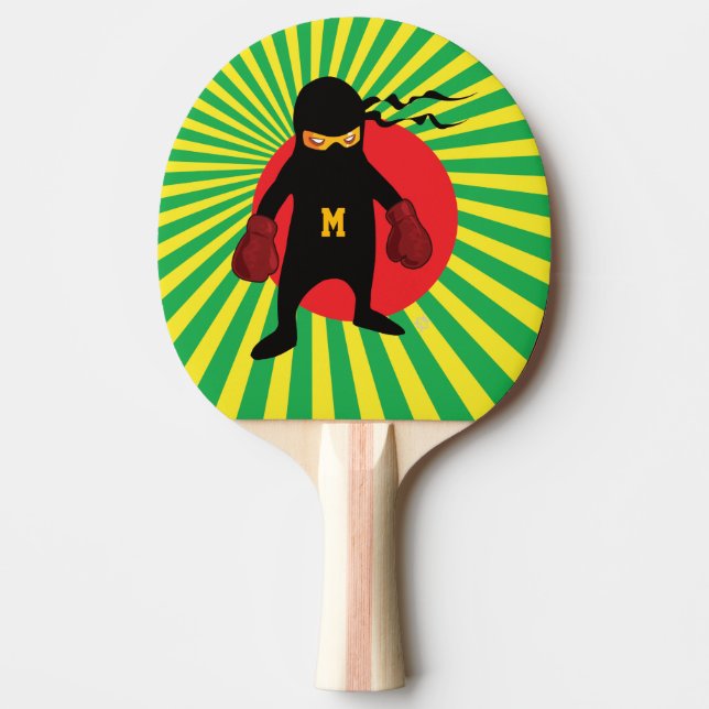 Monogrammm. Kawaii Niedlich Ninja für Nerd Geek. Tischtennis Schläger (Vorderseite)