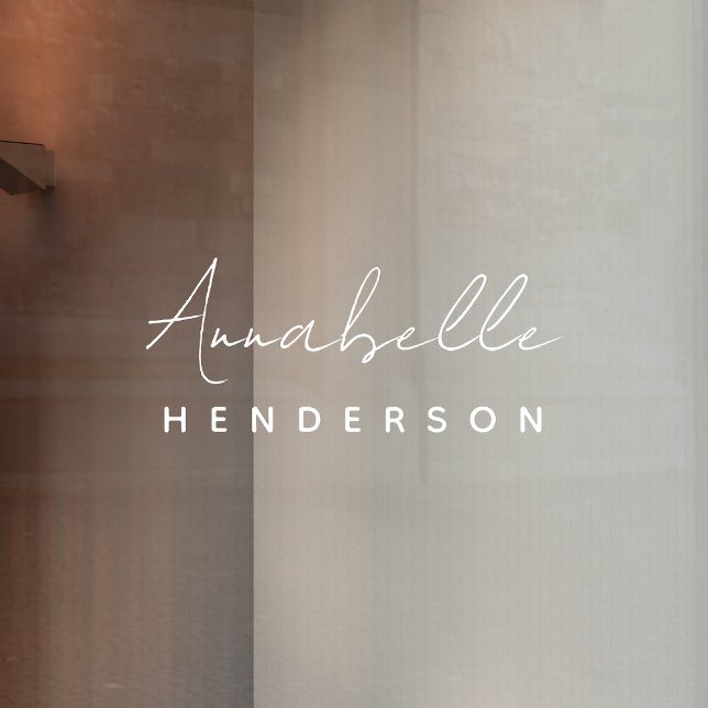 Monogrammm | Minimalistisch Modern Stylish Namplat Fensteraufkleber (Von Creator hochgeladen)