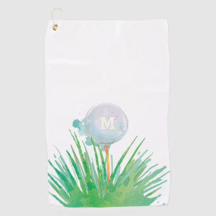 Monogrammm. Moderner Sport. Golf Ball in Wasserfa Golfhandtuch
