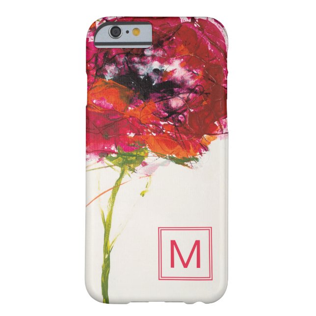 Monogrammm | Mohn auf Weiß Case-Mate iPhone Hülle (Rückseite)