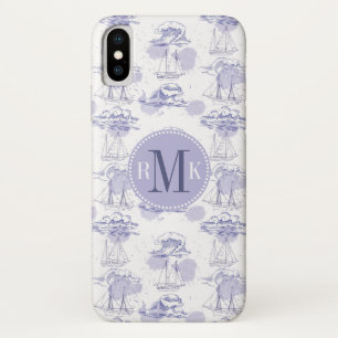 Monogrammm Muster für Wasserfarbwaagen und Schi Case-Mate iPhone Hülle