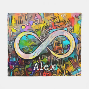 Monogrammm   Name hinzufügen   Unendlichkeitssymbo Fleecedecke