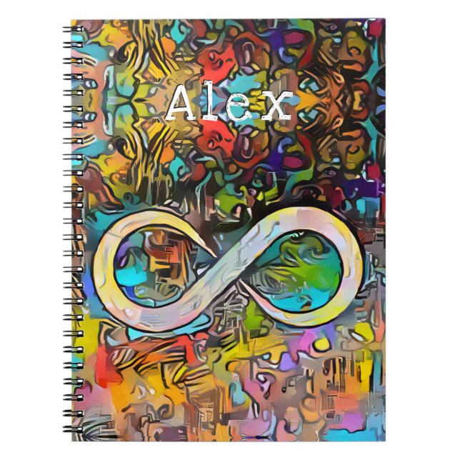 Monogrammm | Name hinzufügen | Unendlichkeitssymbo Notizblock (Vorderseite)