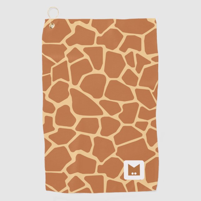 Monogrammm. Niedliches Giraffe-Safari-Muster Golfhandtuch (Vorderseite)