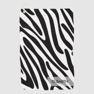 Monogrammm: Niedliches Zebra Streifen Safari Muste Golfhandtuch