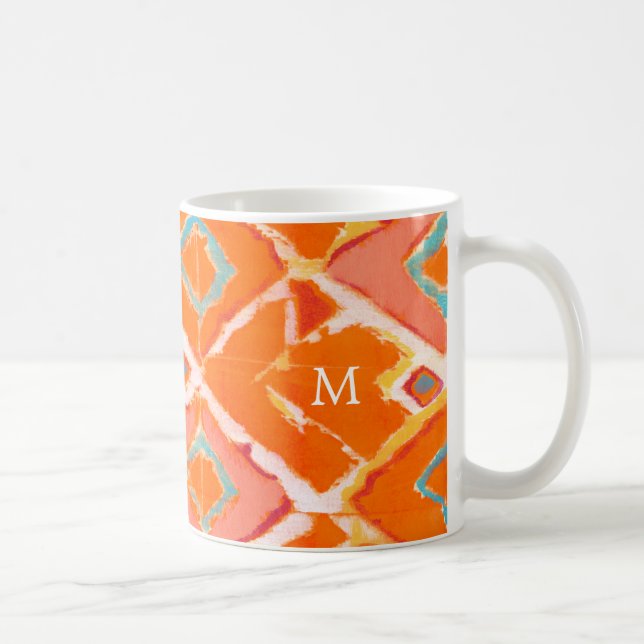 Monogrammm | Orange Tribal II Kaffeetasse (Rechts)