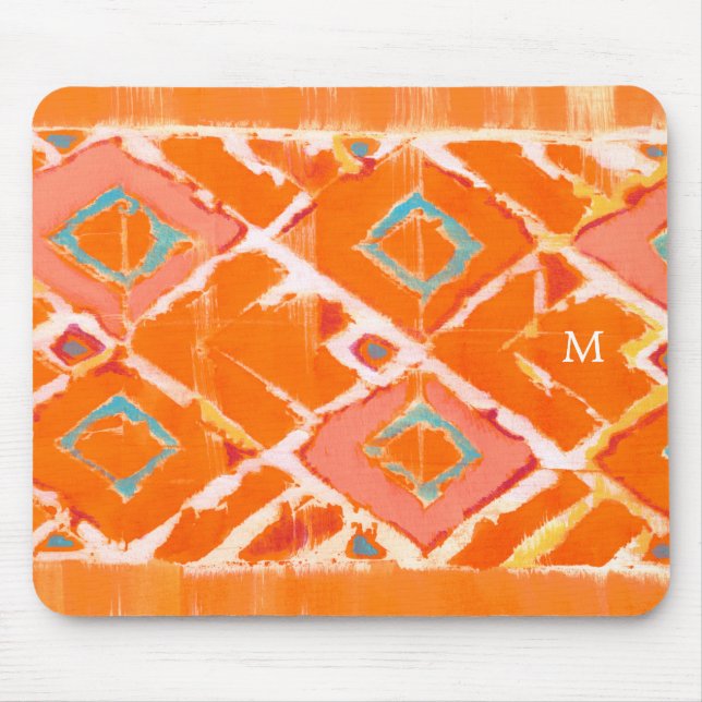 Monogrammm | Orange Tribal II Mousepad (Vorne)