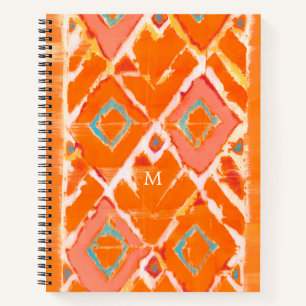 Monogrammm   Orange Tribal II Notizbuch