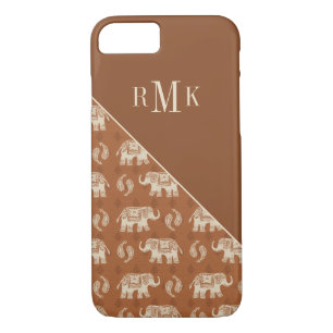 Monogrammm  Orangefarbenes Muster Case-Mate iPhone Hülle