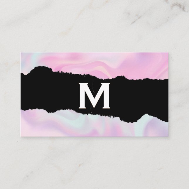 Monogrammm | Pastel Liquid Background | Torneffekt Visitenkarte (Vorderseite)