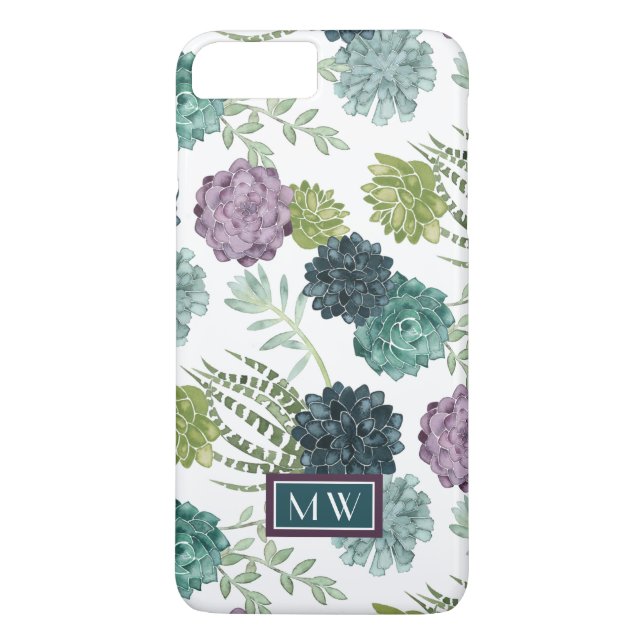 Monogrammm | Pflanze Happy Collection Succulent Pa Case-Mate iPhone Hülle (Rückseite)