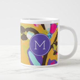 Monogrammm Rosa Boho Floral I Jumbo-Tasse