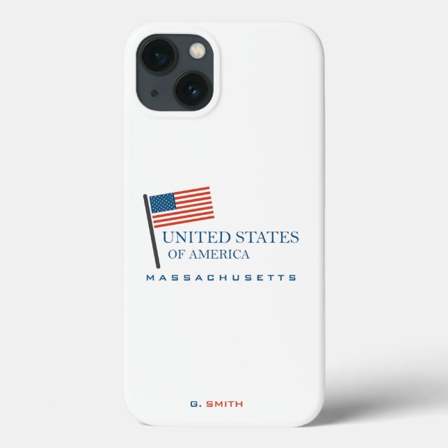 Monogrammm. Stars & Spangled Banner US American Fl Case-Mate iPhone Hülle (Rückseite)