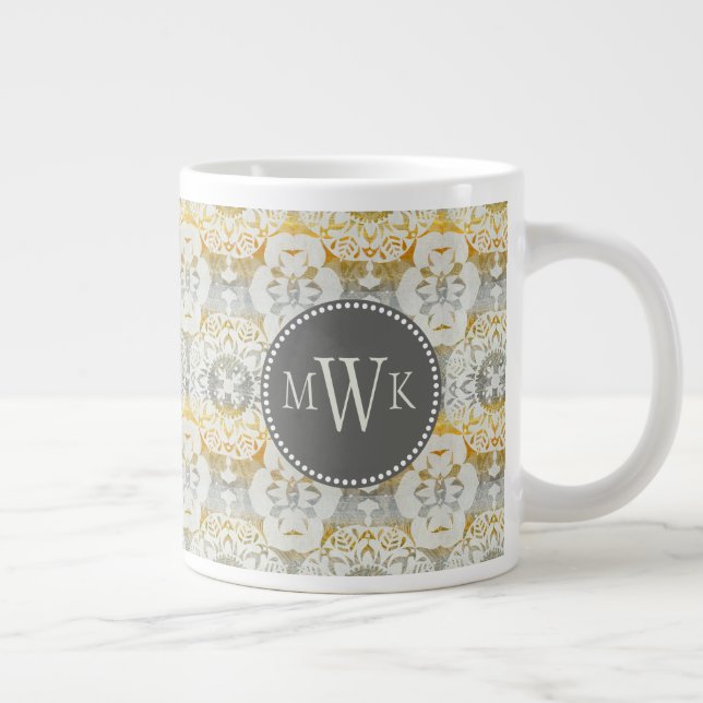 Monogrammm | Tapestry Rosette II Jumbo-Tasse (Rechts)