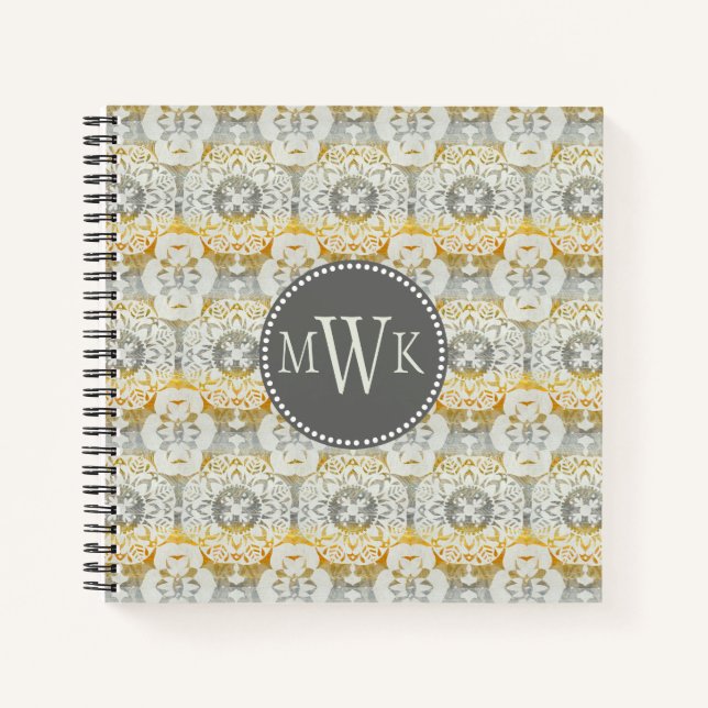 Monogrammm | Tapestry Rosette II Notizbuch (Vorderseite)