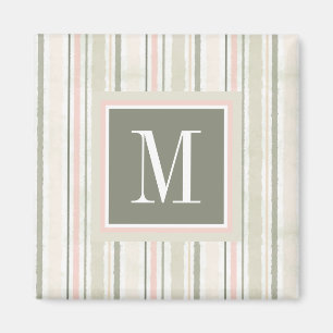 Monogrammm  The Joy of White  Wasserfarben Streife Magnet