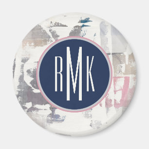 Monogrammm   Weißer Out Crop Magnet