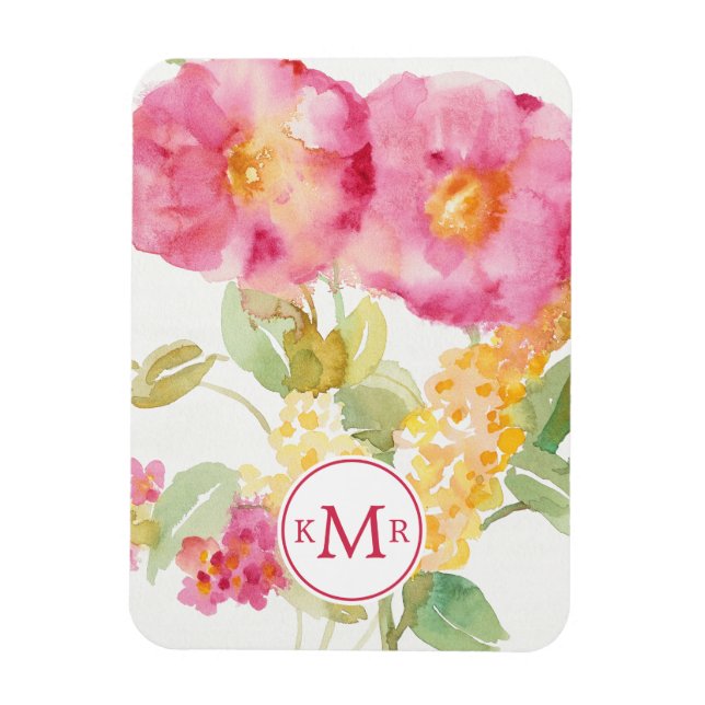 Monogrammm | White Daisy on Blue Magnet (Vertikal)