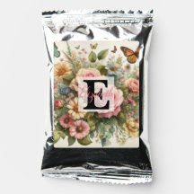 Monogrammname auf Aquarellfarben-Blume in Pastellf