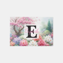 Monogrammname auf Aquarellfarben-Blume in Pastellf