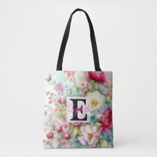 Monogrammname auf Aquarellfarben-Blume in Pastellf