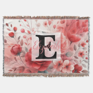 Monogrammname auf Aquarellfarben-Blume in Pastellf Decke