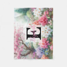 Monogrammname auf Aquarellfarben-Blume in Pastellf